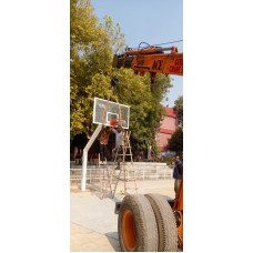 Sports Barrel Fixed Basketball Pole 25mm board with 8 inch round pipe